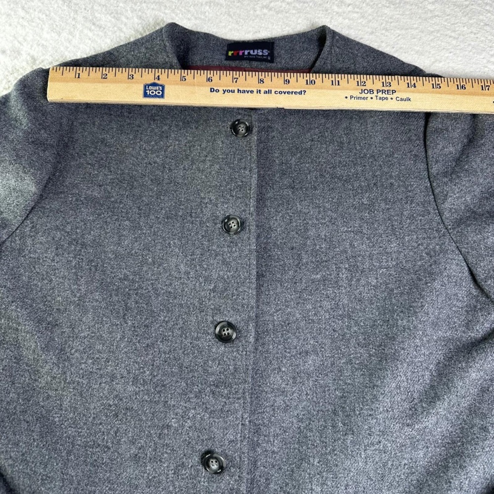 VTG RRRRuss Russ Togs INC Gray Button Front Career Wool Blazer Jacket Union - Picture 5 of 10